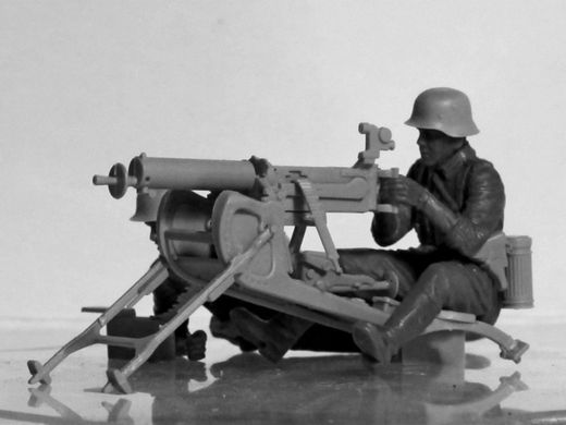 Німецький кулеметний розрахунок MG08 IIМВ, 1:35, ICM, 35645 (Збірна модель)