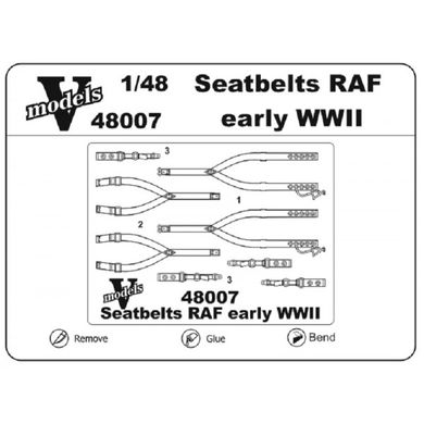 Прив'язні ремені для англійських літаків 2-ї світової війни, рання версія. (фототравлення), 1:48, Vmodels, 48007