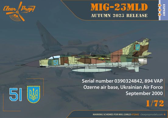 Истребитель MIG-23MLD (The last Ukrainian Flogger-K), 1:72, Clear Prop, CP72042 (Сборная модель)