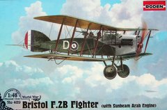 Британський біплан Bristol F.2B Fighter (w/Sunbeam Arab Engine), 1:48, Roden, 429 (Збірна модель)