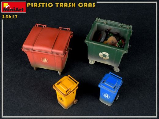 Пластмассовые мусорные баки / Plastic trash cans, 1:35, MiniArt, 35617