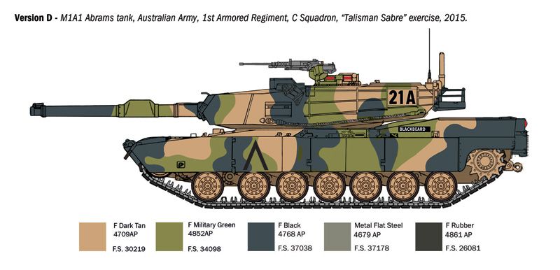 Танк Abrams M1A1, 1:35, ITALERI, 6596 (Збірна модель)