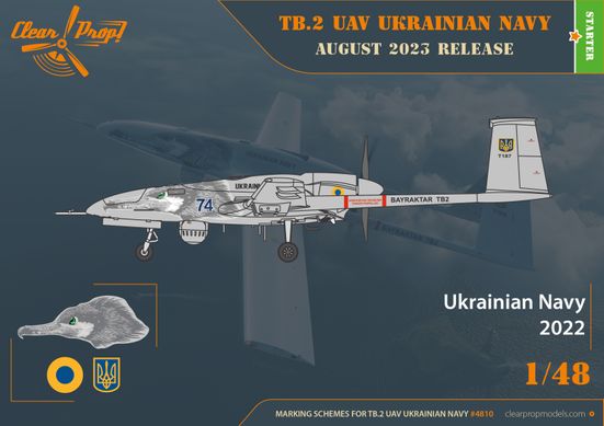БПЛА Байрактар TB.2 UAV Ukrainian Navy, 1:48, Clear Prop, CP4810 (Сборная модель)