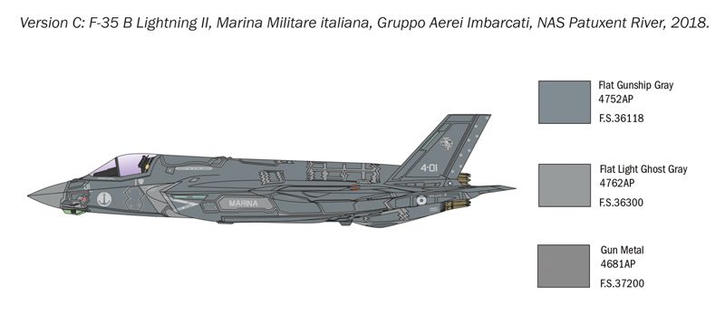 Винищувач F-35 B Lightning II (STOVL version), 1:72, Italeri, 1425 (Збірна модель)