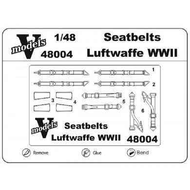 Ремни безопасности для пилотов Люфтваффе периода Второй мировой войны (фототравление), 1:48, Vmodels, 48004