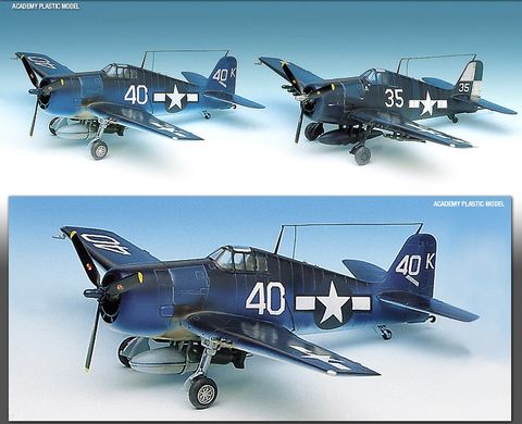Винищувач Grumman F6F-3/5 WWII USN FIGHTER, 1:72, Academy, 12481 (Збірна модель)