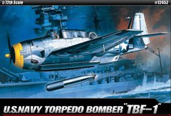 Бомбардировщик TBF-1 USN Torpedo bomber, 1:48, Academy, 12452 (Сборная модель)