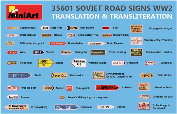 Советские дорожные знаки времен Второй мировой войны, 1:35, MiniArt, 35601