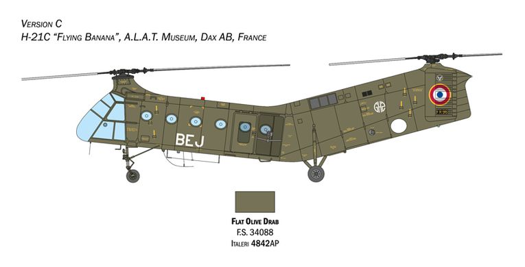 Гелікоптер H-21C Flying Banana GunShip, 1:48, Italeri, 2774 (Збірна модель)