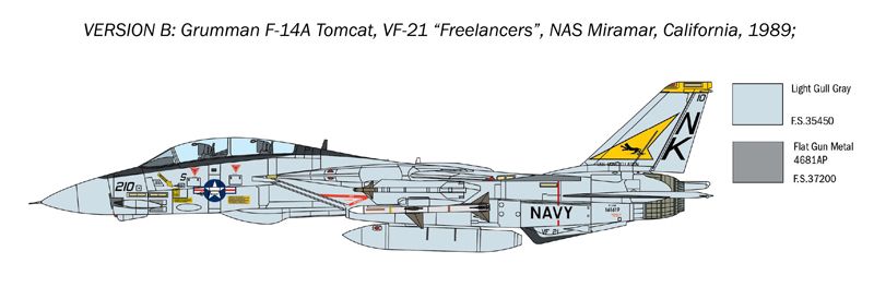 Истребитель F-14A Tomcat, 1:72, Italeri, 1414 (Сборная модель)
