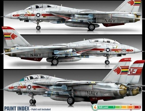 Истребитель F-14A "VF-1 Wolfpack", 1:72, Academy, 12504, сборная модель самолета