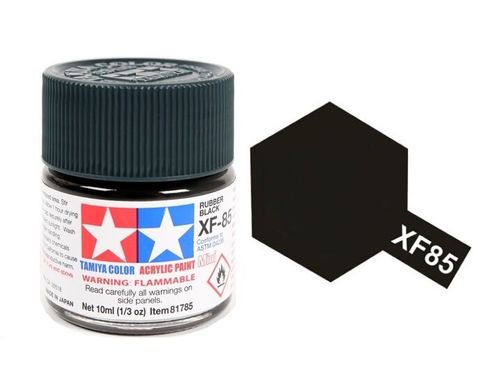 XF-85, Акриловая краска Tamiya Mini, черная резина (матовая), 10 мл, 81785
